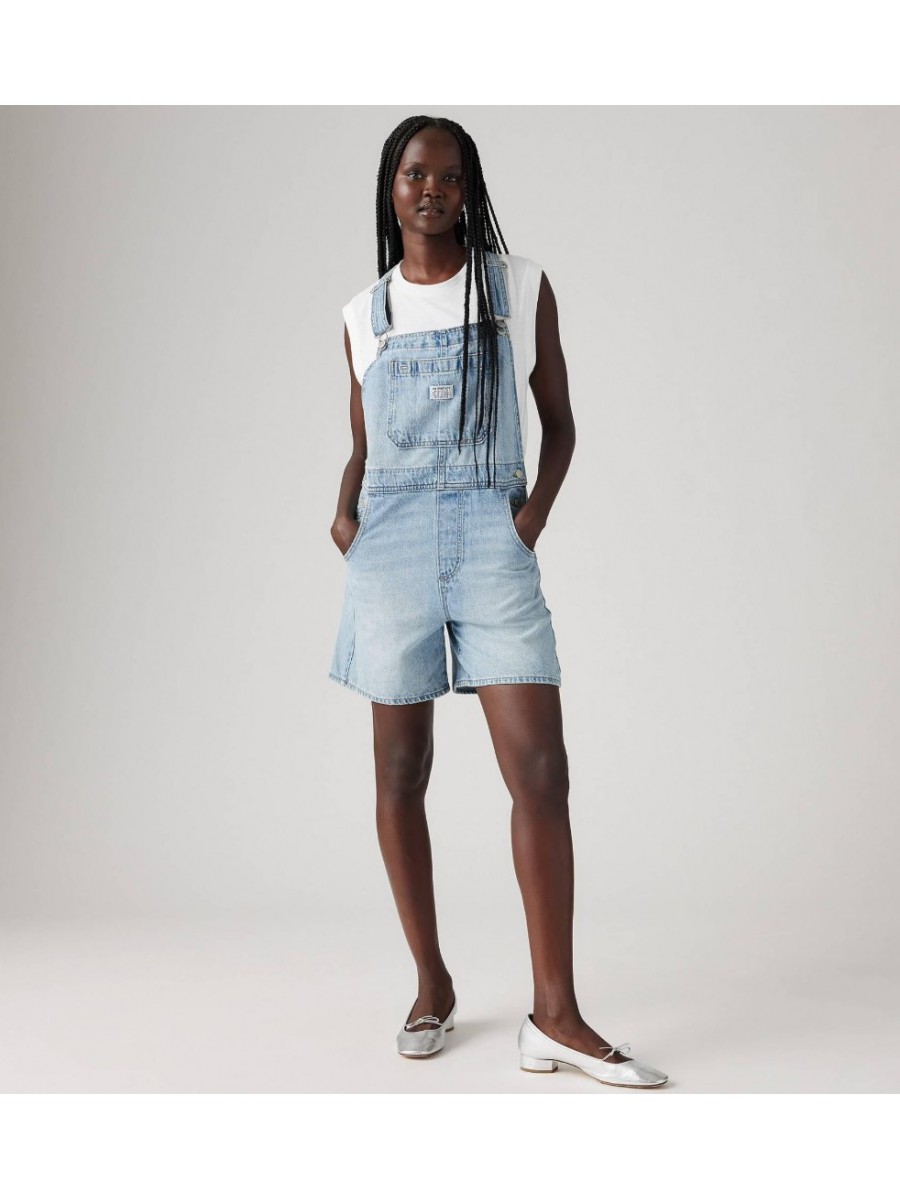 001UY-0000 UTILITY SHORTALL LIGHT INDIGO