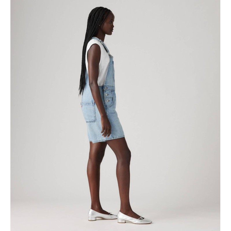 001UY-0000 UTILITY SHORTALL LIGHT INDIGO