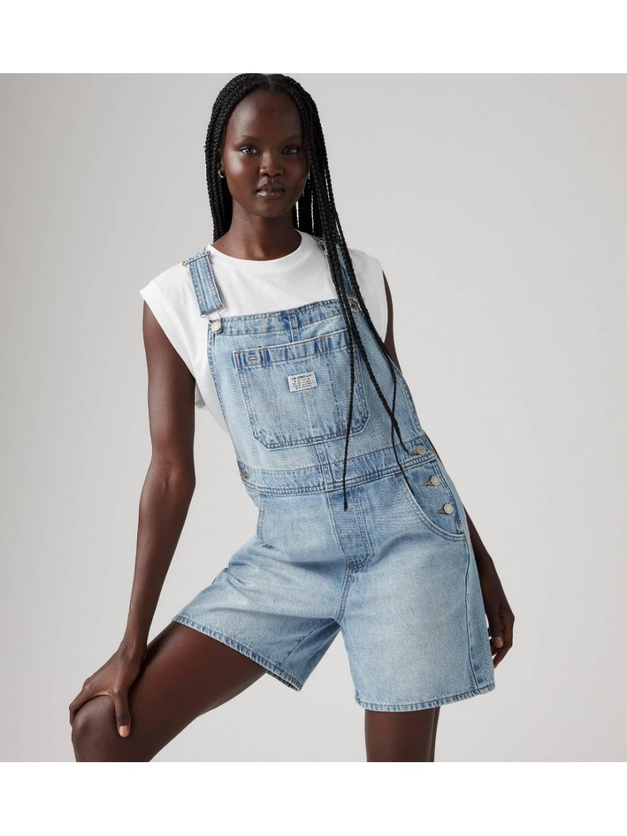 001UY-0000 UTILITY SHORTALL LIGHT INDIGO