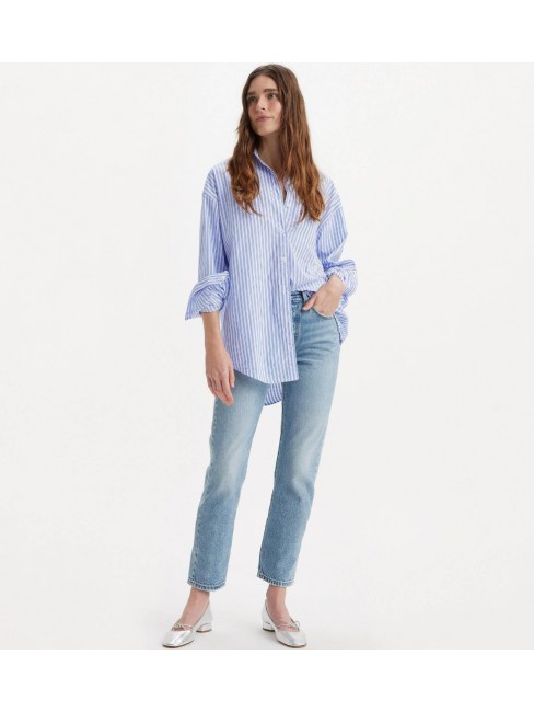A8746-0002 501 CROP LIGHTWEIGHT MED INDIGO