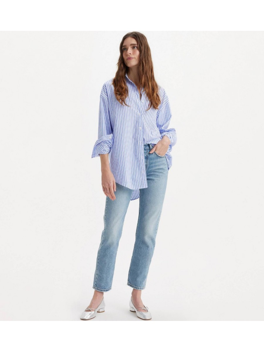 A8746-0002 501 CROP LIGHTWEIGHT MED INDIGO