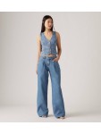 A7455-0001 PLEATED BAGGY EIDE LEG MED INDIGO