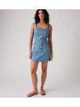 001WE-0001 ICONIC BUTTON THRU DRESS MED INDIGO