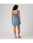 001WE-0001 ICONIC BUTTON THRU DRESS MED INDIGO