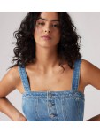 001WE-0001 ICONIC BUTTON THRU DRESS MED INDIGO