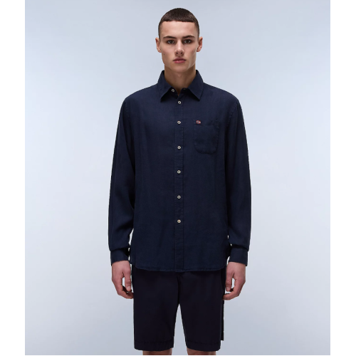 NP0A4HQ21761 G-LINEN LS BLU MARINE