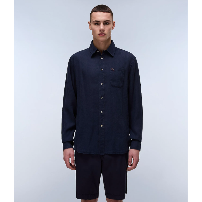 NP0A4HQ21761 G-LINEN LS BLU MARINE