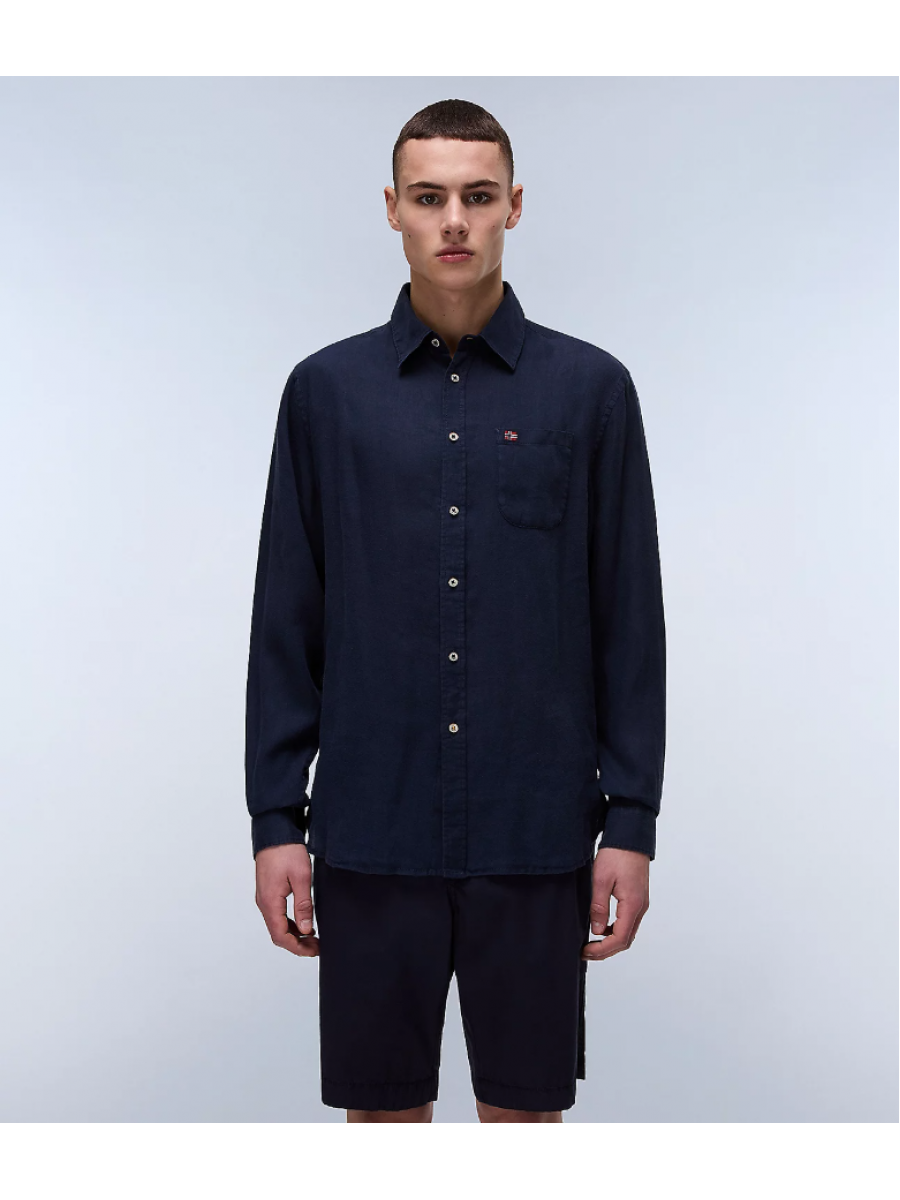 NP0A4HQ21761 G-LINEN LS BLU MARINE