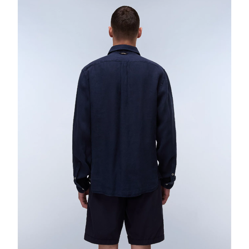 NP0A4HQ21761 G-LINEN LS BLU MARINE
