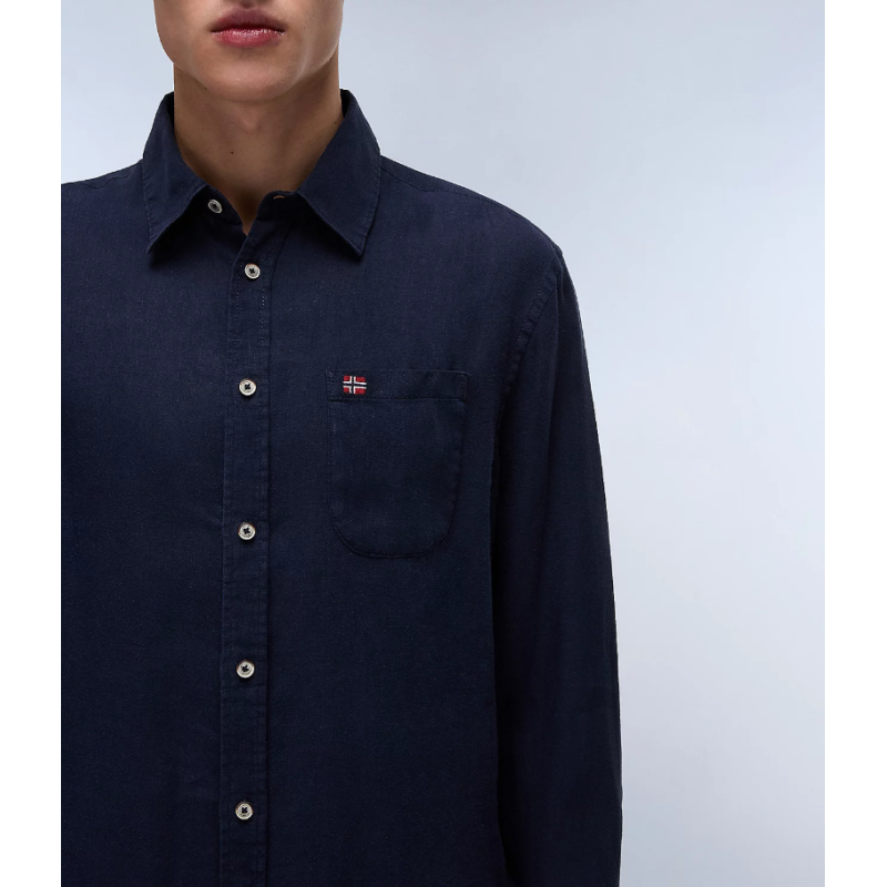 NP0A4HQ21761 G-LINEN LS BLU MARINE