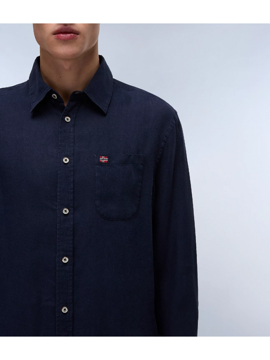 NP0A4HQ21761 G-LINEN LS BLU MARINE