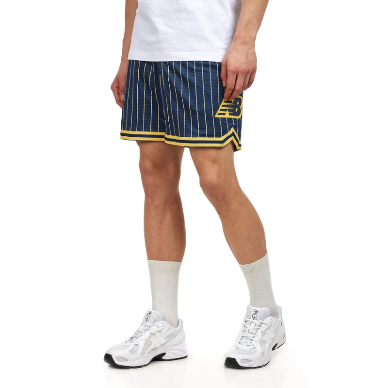MS44588 NNY HOOPS PRINTED MESH SHORT