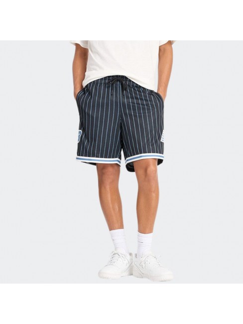 MS44588 BK HOOPS PRINTED MESH SHORT