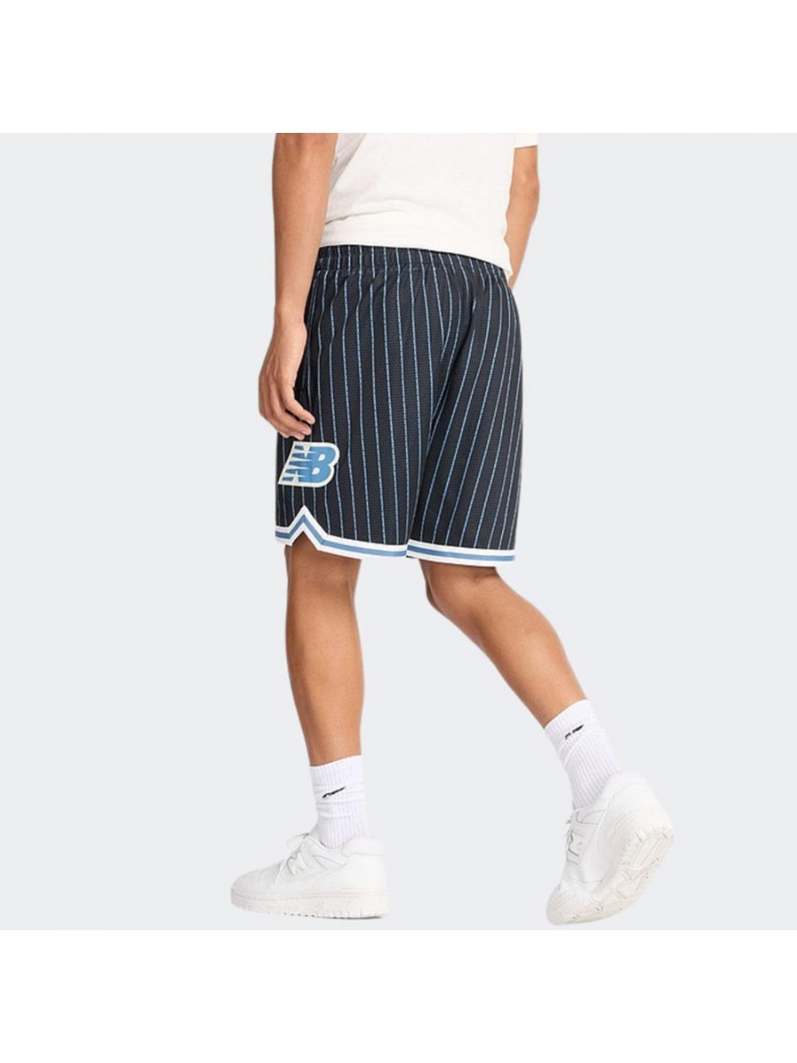 MS44588 BK HOOPS PRINTED MESH SHORT