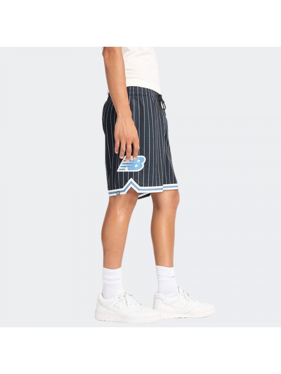 MS44588 BK HOOPS PRINTED MESH SHORT