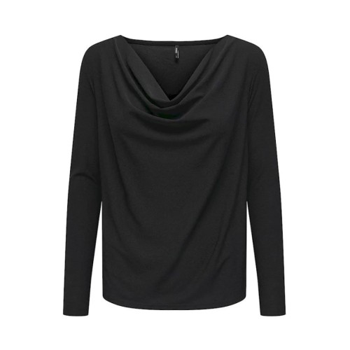 15273862 ONLSANSA L/S WATERFALL TOP JRS BLACK