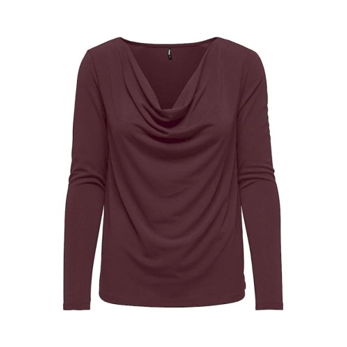 15273862 ONLSANSA L/S WATERFALL TOP JRS RED