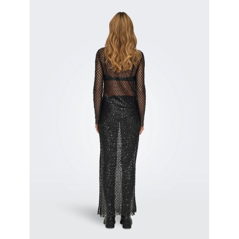 15332684 ONLDONNA LS ANKLE SEQUINS DRESS WVN
