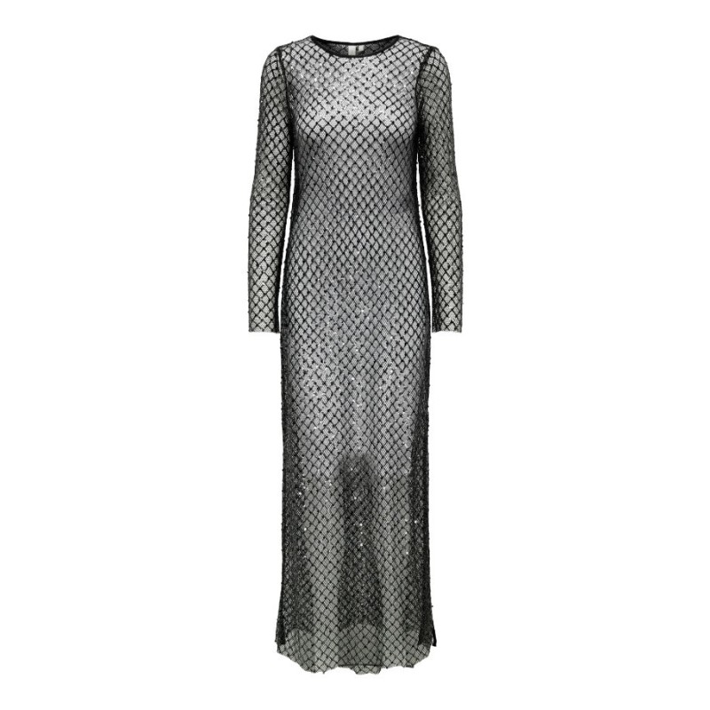 15332684 ONLDONNA LS ANKLE SEQUINS DRESS WVN