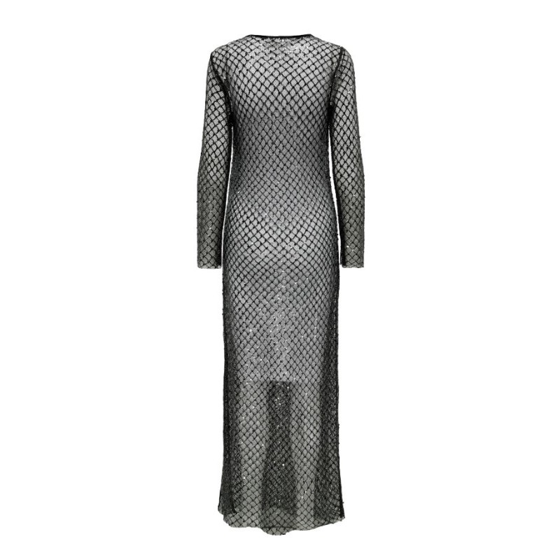 15332684 ONLDONNA LS ANKLE SEQUINS DRESS WVN