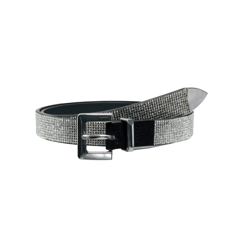 15308305 ONLATHENA GLITTER PU JEANS BELT ACC SILVER