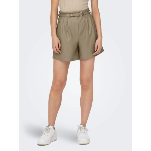 15275421 ONLHEIDI FUAX LEATHER SHORTS NOOS OTW BEIGE