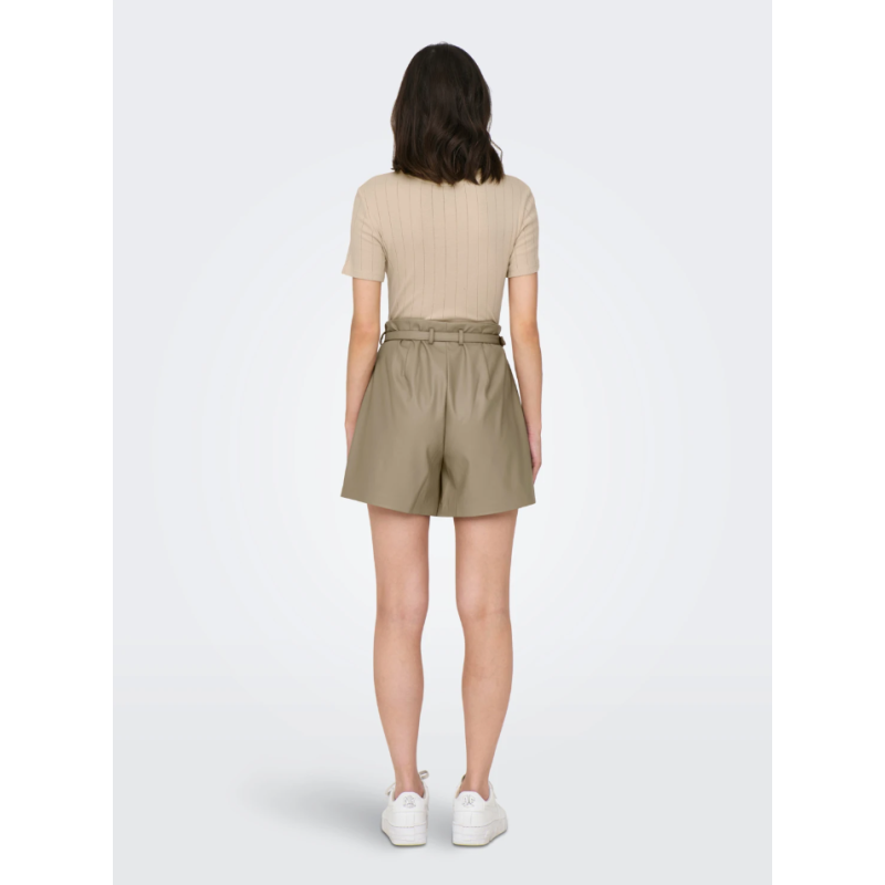 15275421 ONLHEIDI FUAX LEATHER SHORTS NOOS OTW BEIGE