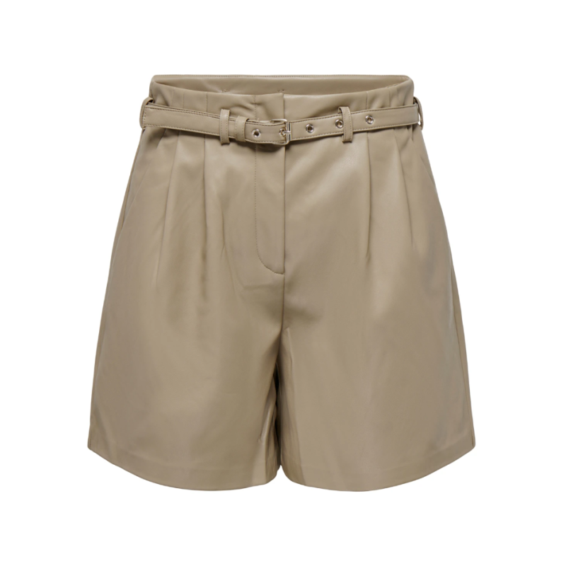 15275421 ONLHEIDI FUAX LEATHER SHORTS NOOS OTW BEIGE
