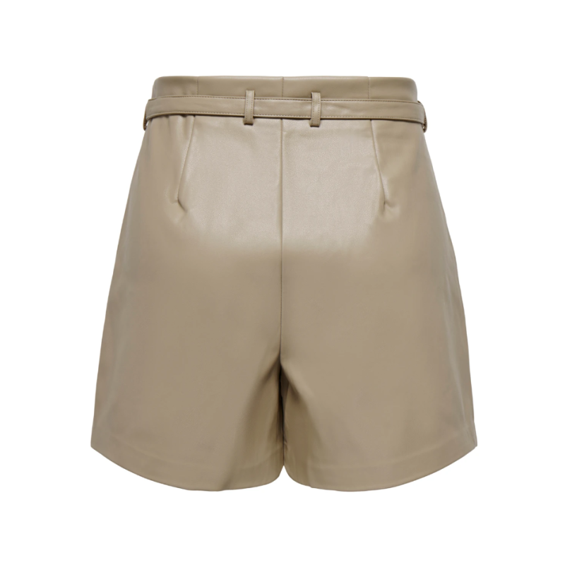 15275421 ONLHEIDI FUAX LEATHER SHORTS NOOS OTW BEIGE