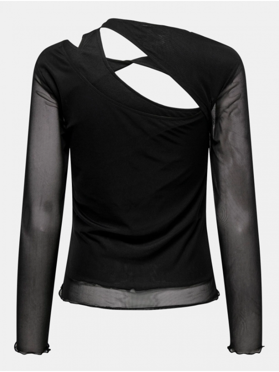 15312302 ONLLUCIA L/S CUT OUT MESH TOP JRS