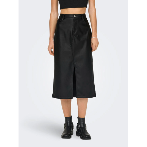 15324778 INLKIRI HW LO SLIT FAUX LEA SKIRT CC PNT