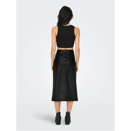 15324778 INLKIRI HW LO SLIT FAUX LEA SKIRT CC PNT