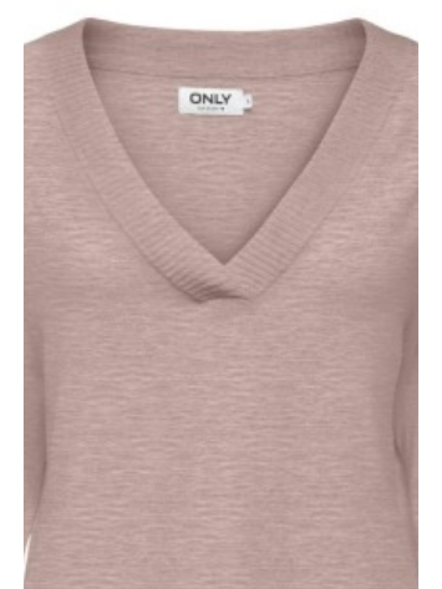 15324715 ONLIBI LS LOOSE V-NECK CC KNT PINK