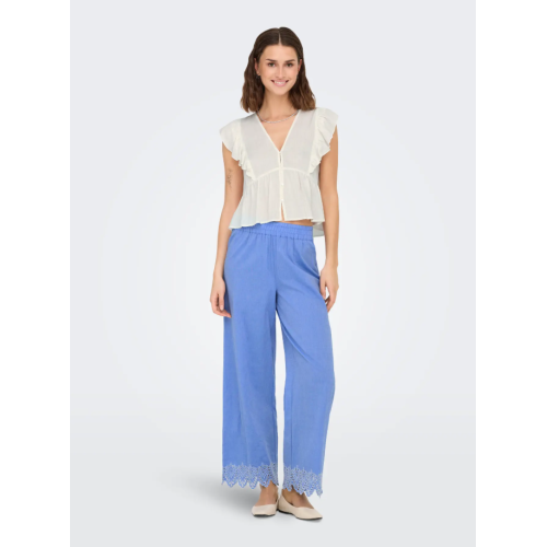 15343184 ONLPAULA TULUM EMB PULL-UP PANT WVN