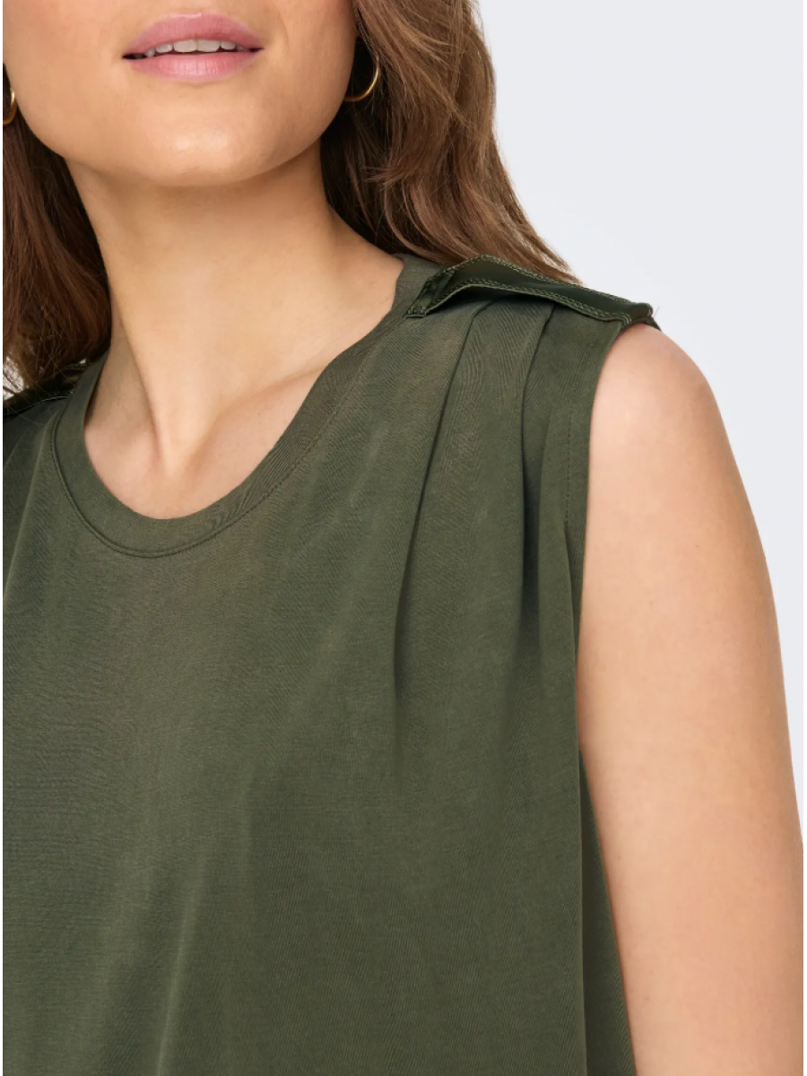 15290313 ONLFREE LIFE S/L MODAL SATIN MIX TOP