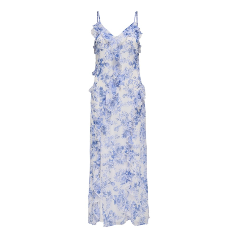 15348901 ONLMIRIAM LIFE S/L FRILL LONG DRESS PTM