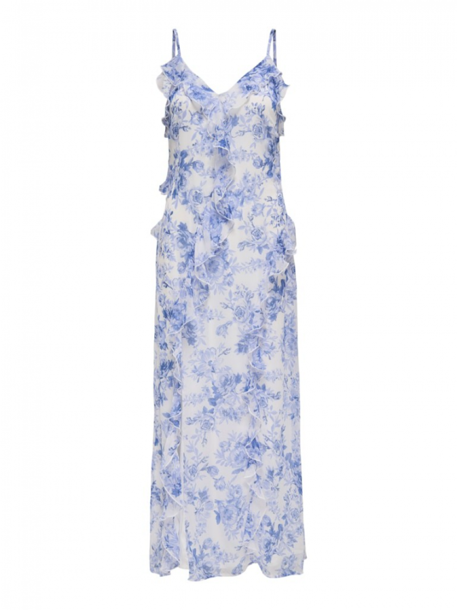 15348901 ONLMIRIAM LIFE S/L FRILL LONG DRESS PTM