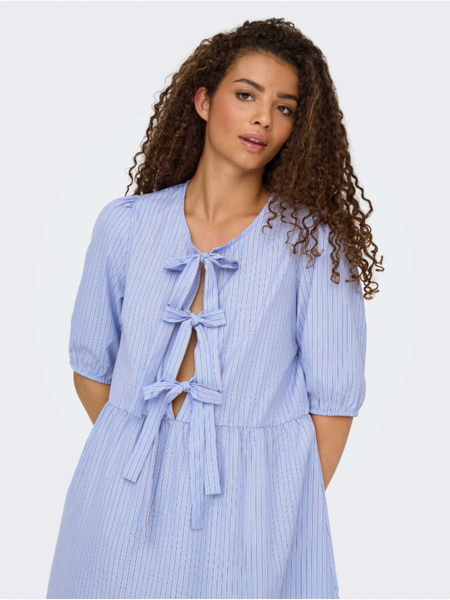 15357796 ONLCLARA TESSA LIFE SS BOW DRESS WVN