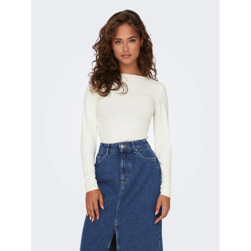 15302647 ONLEA L/S 2-WAY DEEP NECK TOP JRS NOOS