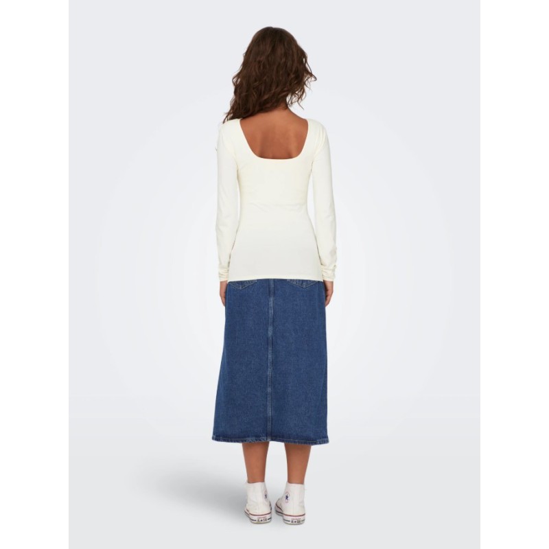 15302647 ONLEA L/S 2-WAY DEEP NECK TOP JRS NOOS