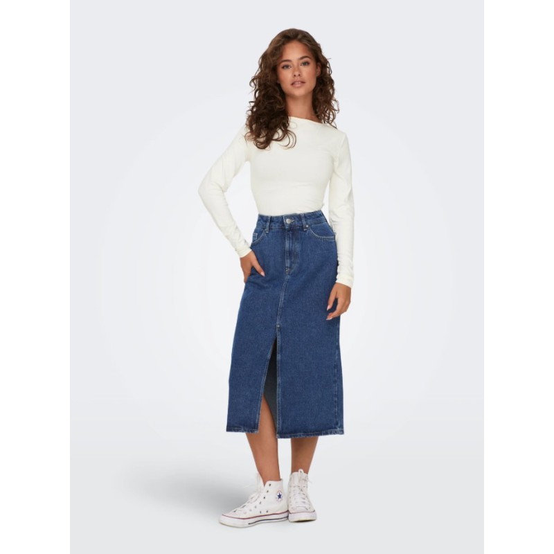 15302647 ONLEA L/S 2-WAY DEEP NECK TOP JRS NOOS