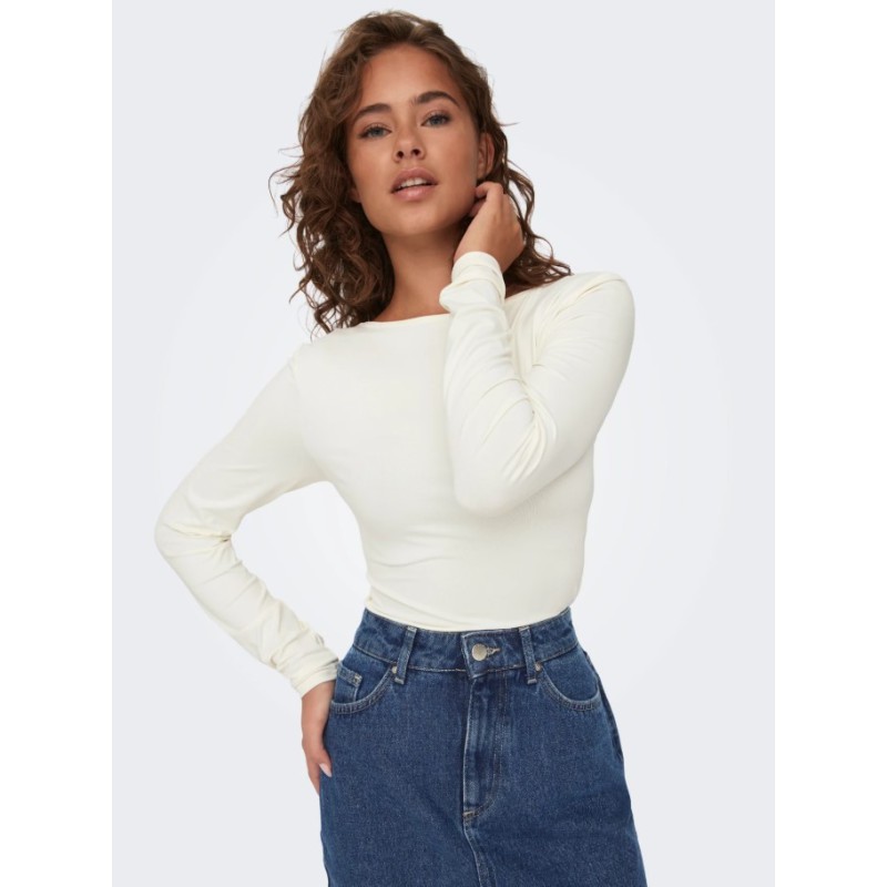 15302647 ONLEA L/S 2-WAY DEEP NECK TOP JRS NOOS