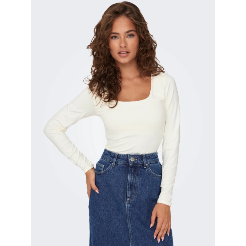15302647 ONLEA L/S 2-WAY DEEP NECK TOP JRS NOOS