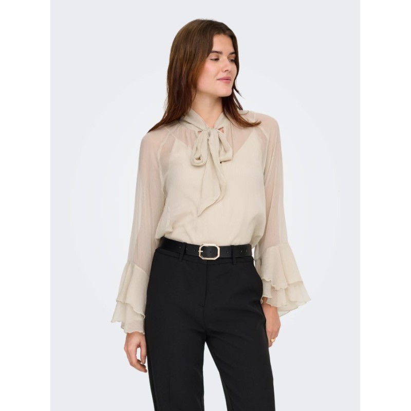 15367241 ONLPENINNA LS FRILL TIE TOP WVN