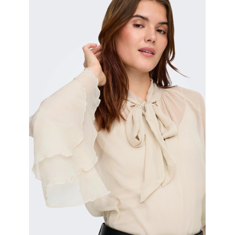 15367241 ONLPENINNA LS FRILL TIE TOP WVN