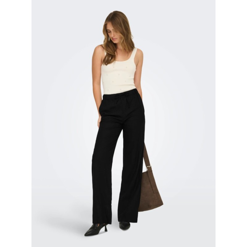 15363676 ONLGOA MW LINEN BL PULL-UP PANT CC PANT