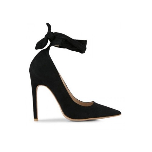 ΓΟΒΑ ΜΑΥΡΟ PUBLIC DESIRE MUSE LACE UP STILETTO COURT HEEL