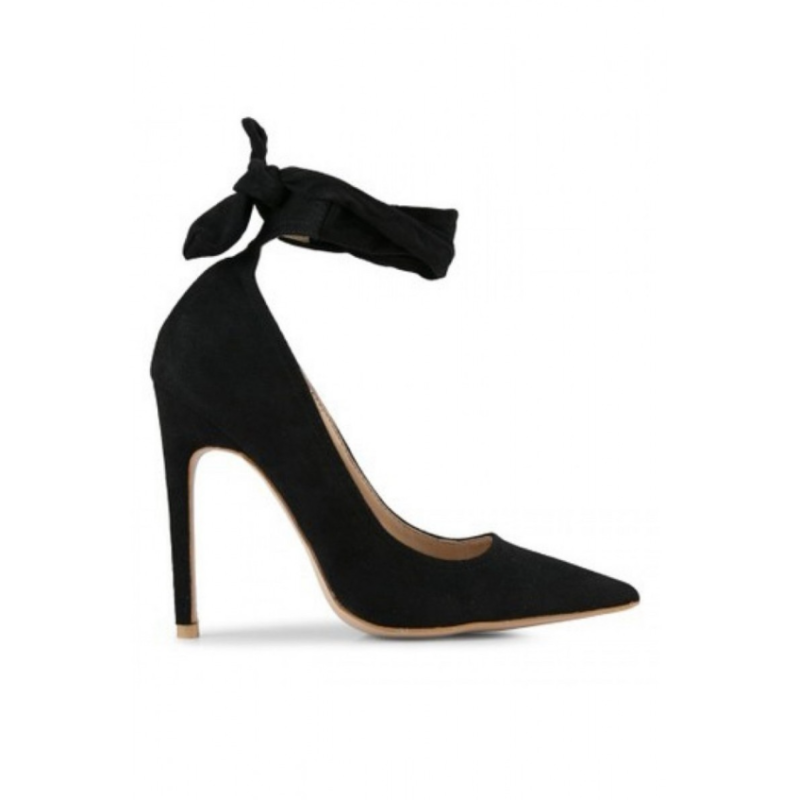 ΓΟΒΑ ΜΑΥΡΟ PUBLIC DESIRE MUSE LACE UP STILETTO COURT HEEL