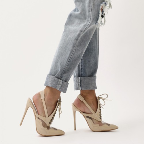 ΓΟΒΑ Public Desire Italia Slingback Lace-Up ΜΠΕΖ