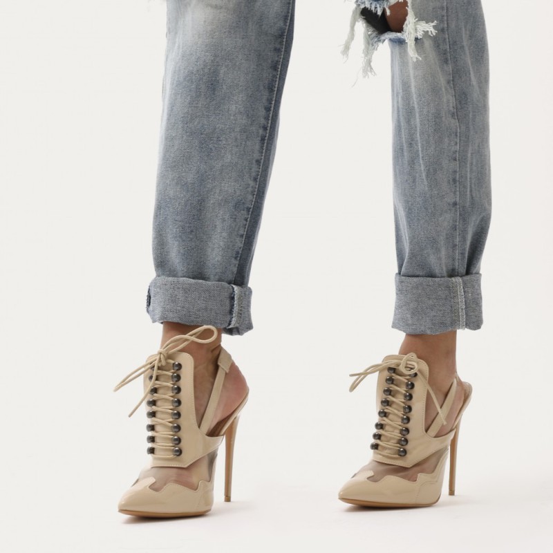 ΓΟΒΑ Public Desire Italia Slingback Lace-Up ΜΠΕΖ